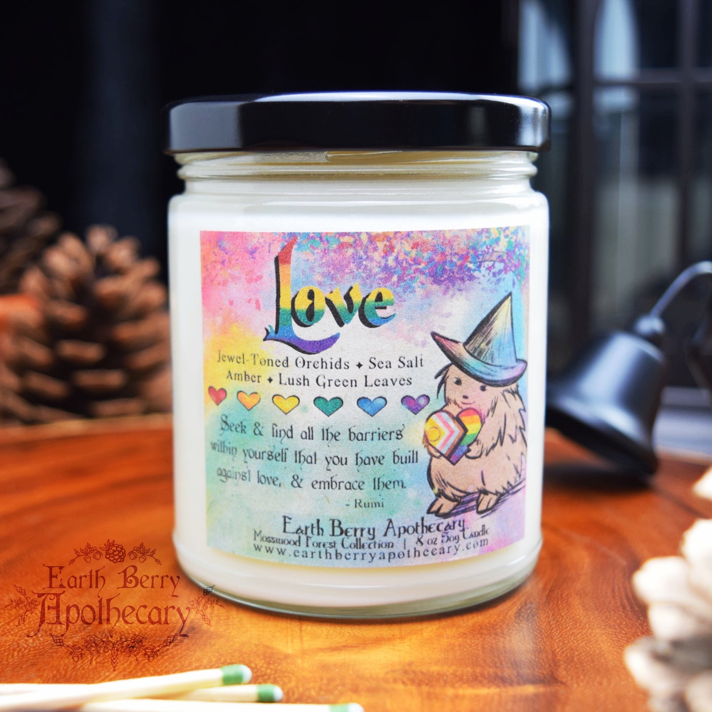 Sea breeze and orchid scented rainbow love candle