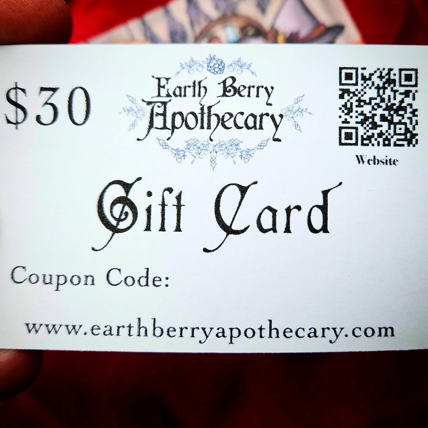 Earth berry apothecary candle and soap gift card